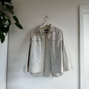 Banana Republic Textured Ivory Shirt Jacket